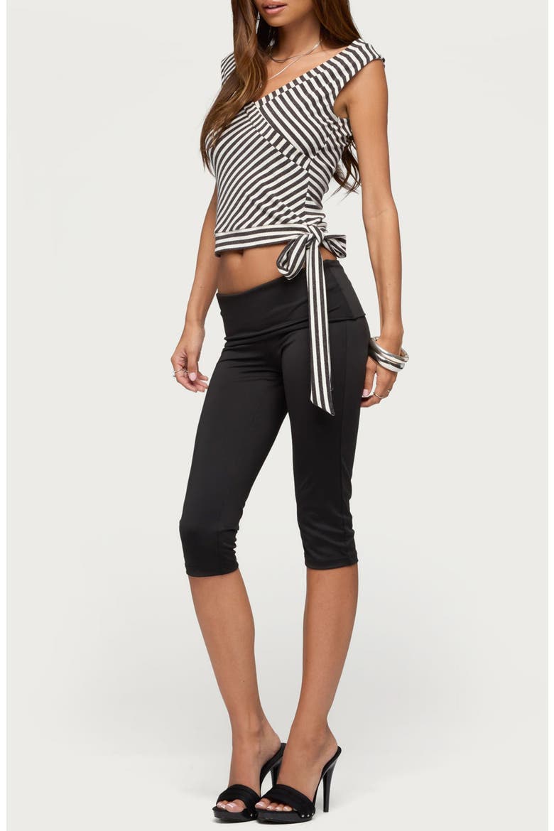 Dollie Stripe Tie Hem Top, Alternate, color, GRAY-AND-WHITE