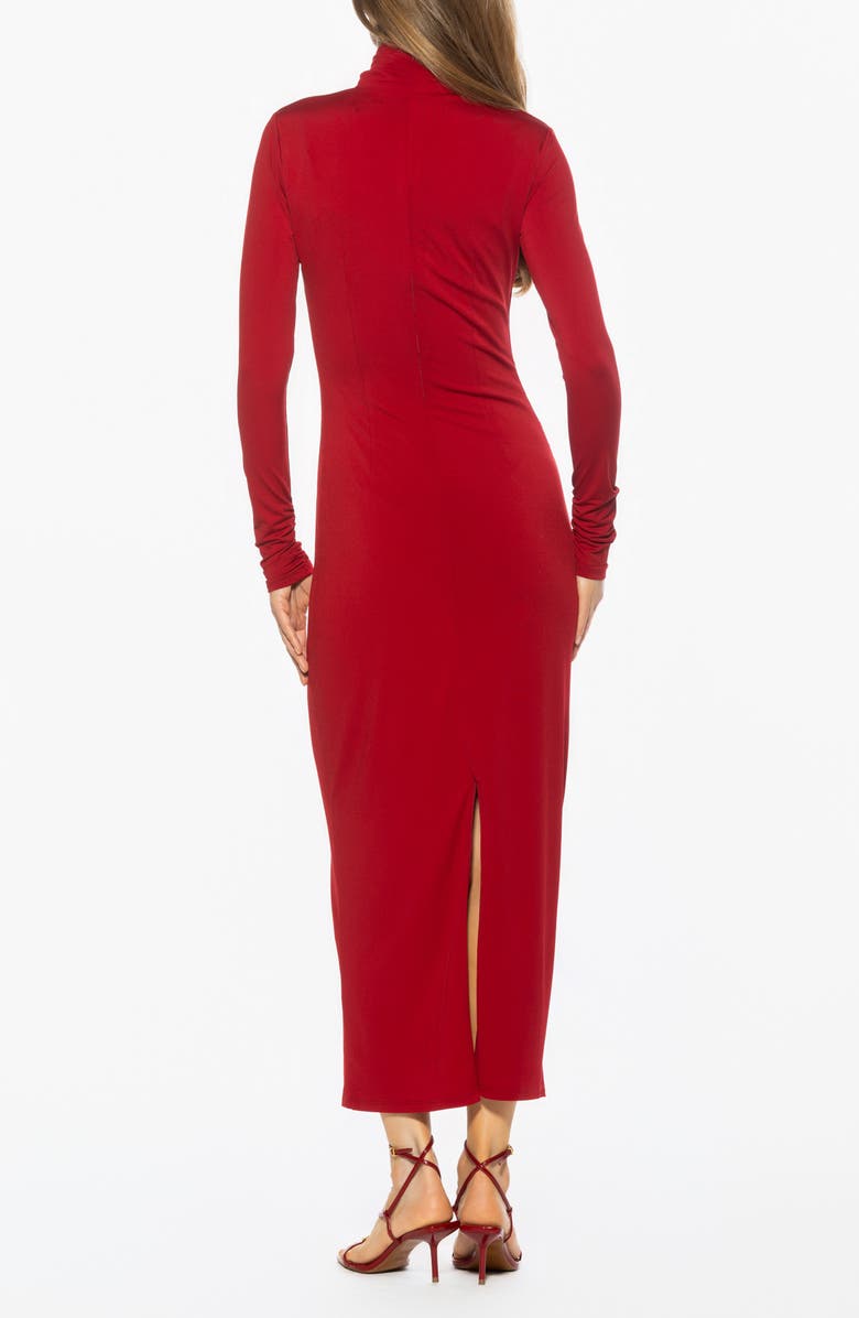 Alexia Admor Veda Long Sleeve Mock Neck Dress, Alternate, color, Red