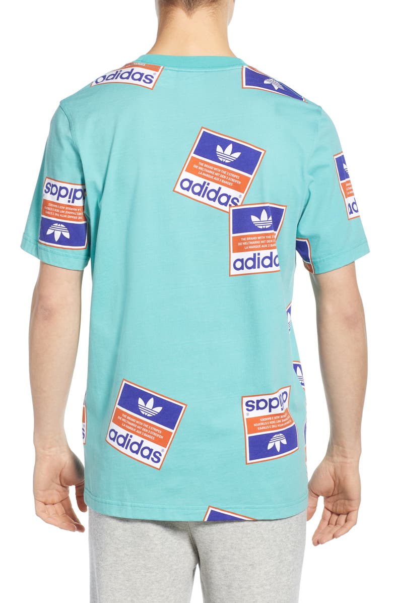 adidas Originals Stickerbomb Graphic T-Shirt, Alternate, color,