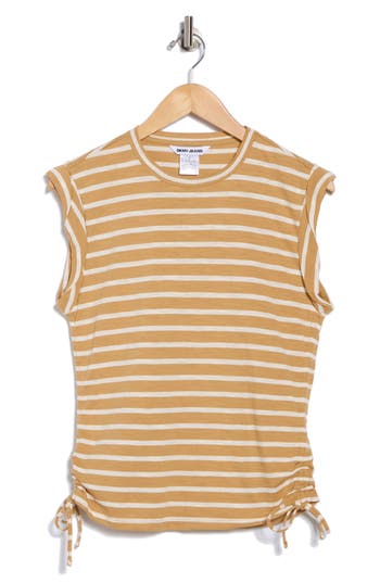 Dkny Jeans Ruched Knit Top In Multi