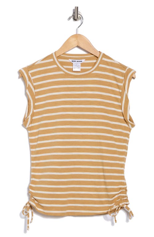 Dkny Jeans Ruched Knit Top In Brown