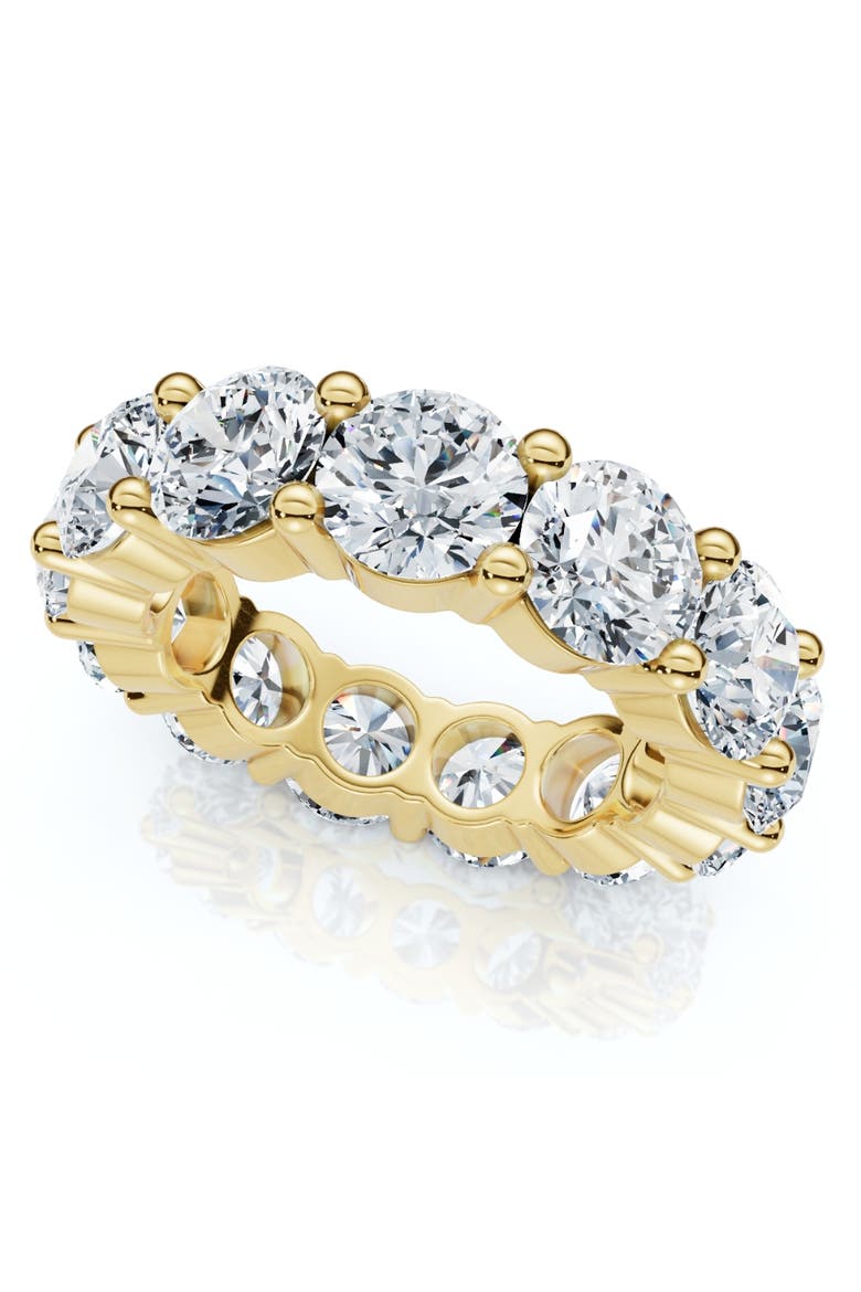 7Ct Diamond Round Cut Eternity Ring 14k Gold Lab Grown Anniversary Band, Main, color, 14k Yellow Gold