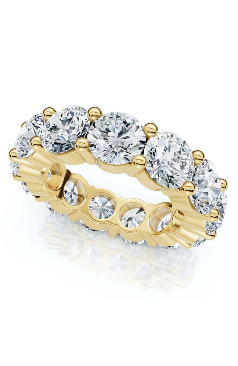 Bliss Diamond 7Ct Diamond Round Cut Eternity Ring 14k Gold Lab Grown Anniversary Band, Main, color, 14K Yellow Gold
