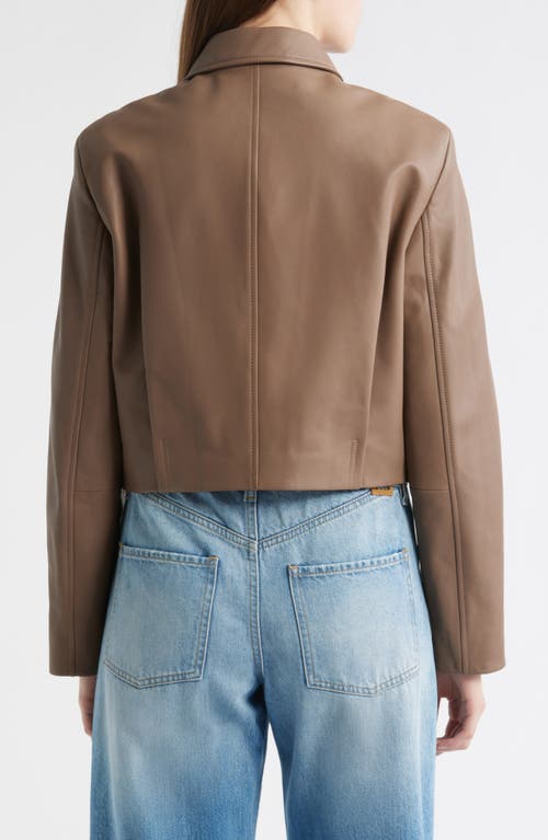 Hugo Boss Boss Salerena Lambskin Leather Jacket In Brown
