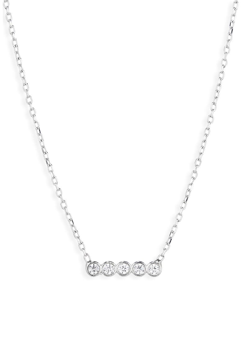 Loverly Crystal Bar Necklace, Main, color, SILVER