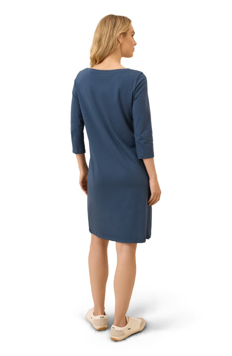 Pact Organic Cotton Softspun Boat Neck Dress, Alternate, color, French Navy