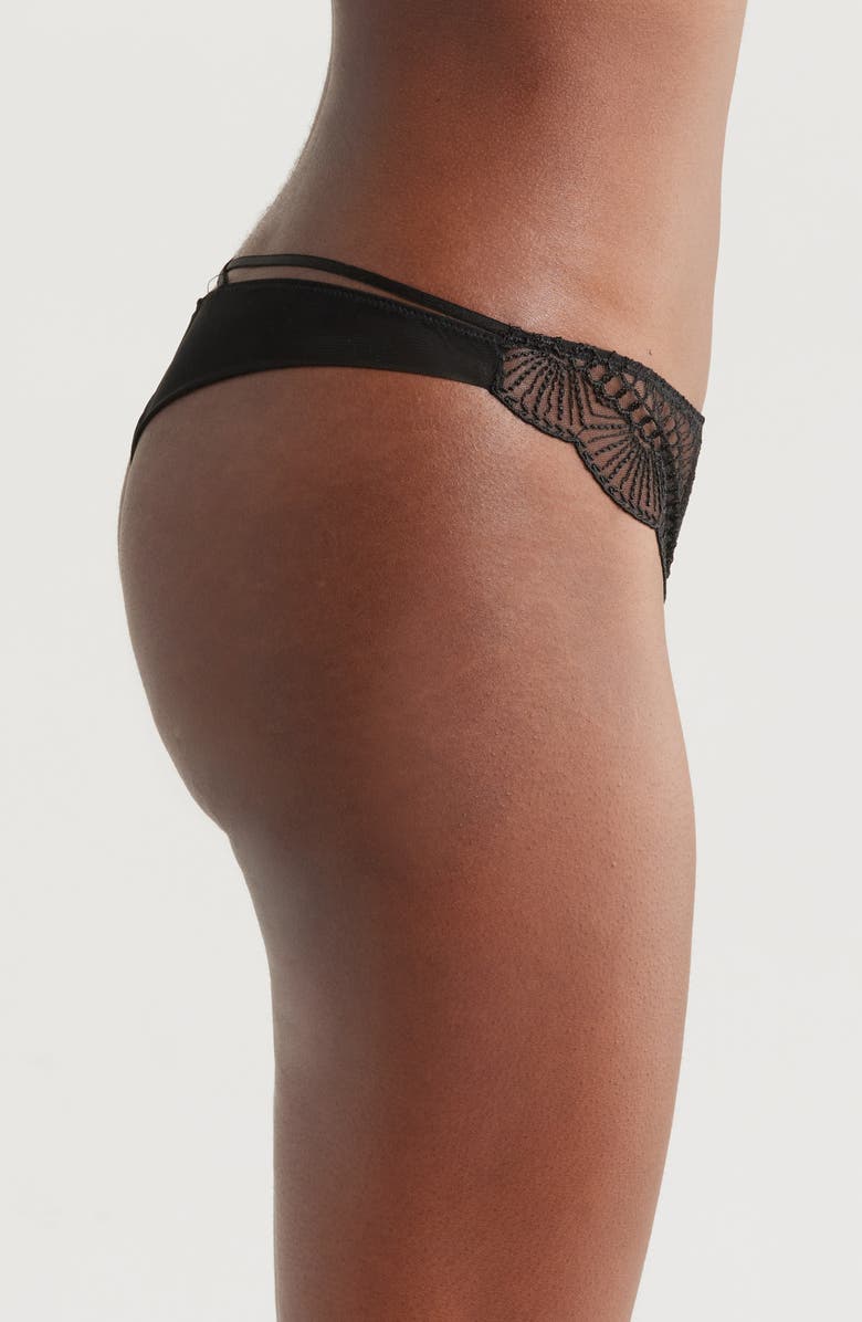 Etam Rosace Embroidered Tulle Tanga, Alternate, color,