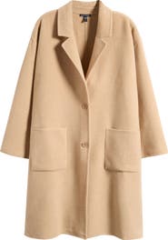 Eileen Fisher Notch Collar Wool Coat