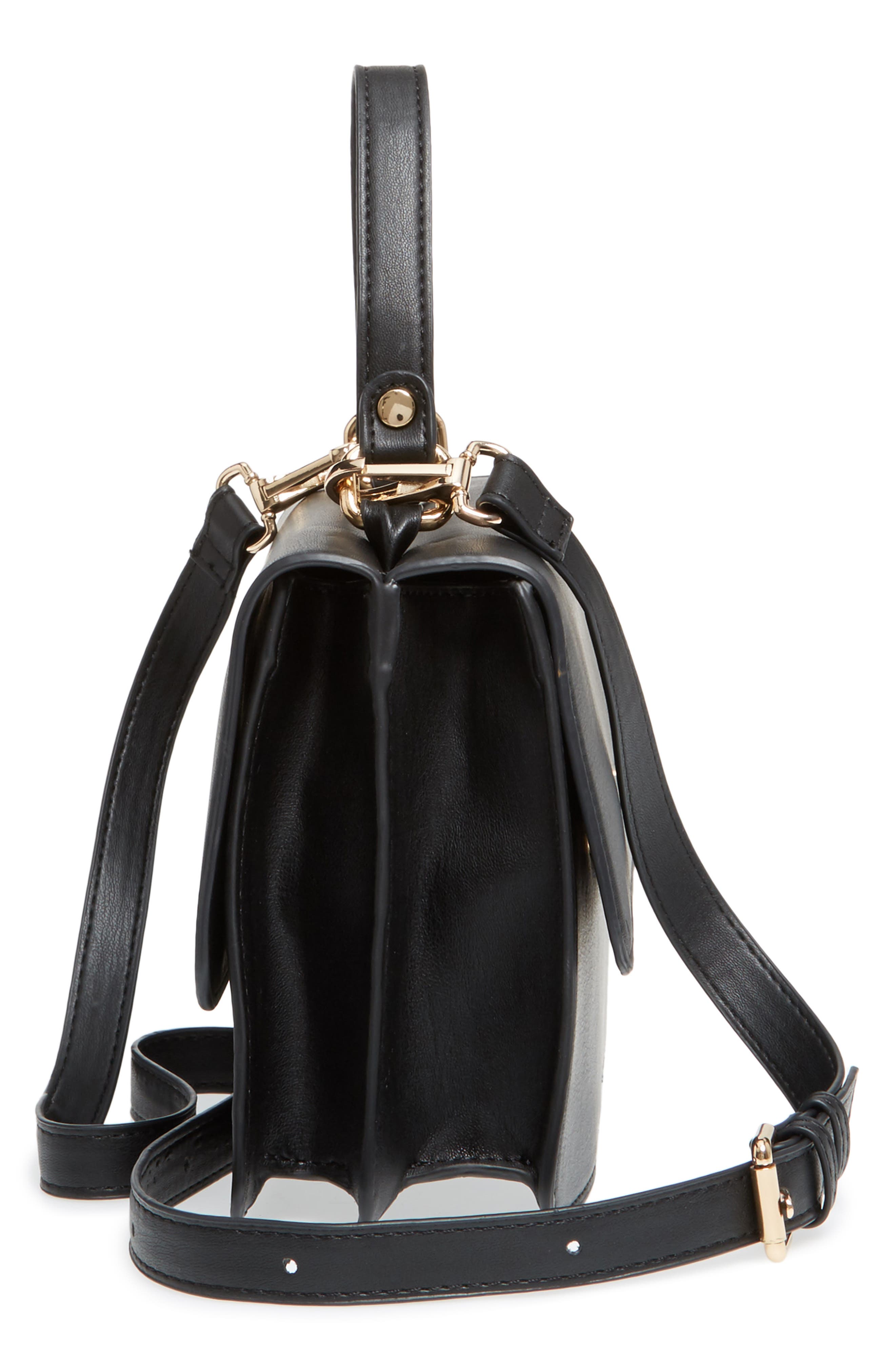 Sole Society Faux Leather Satchel, Alternate, color, 