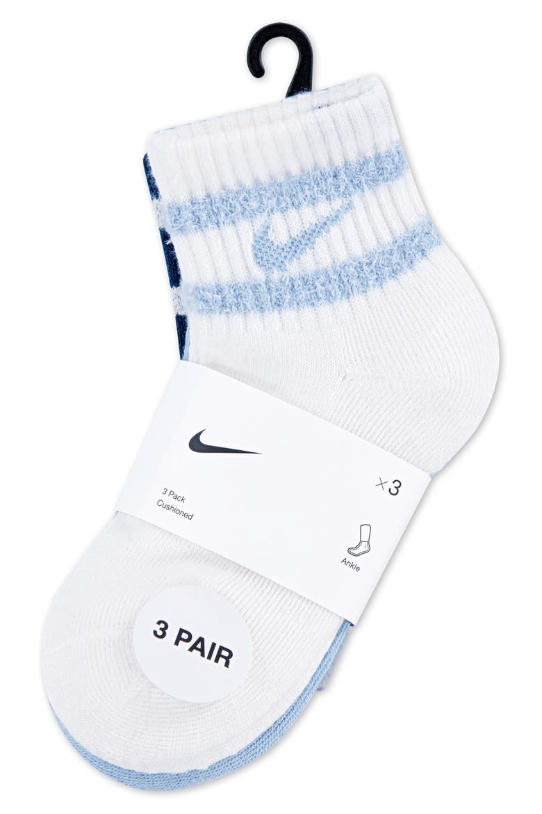 Kids' Pack of 3 Quarter Socks, Alternate, color, SAIL