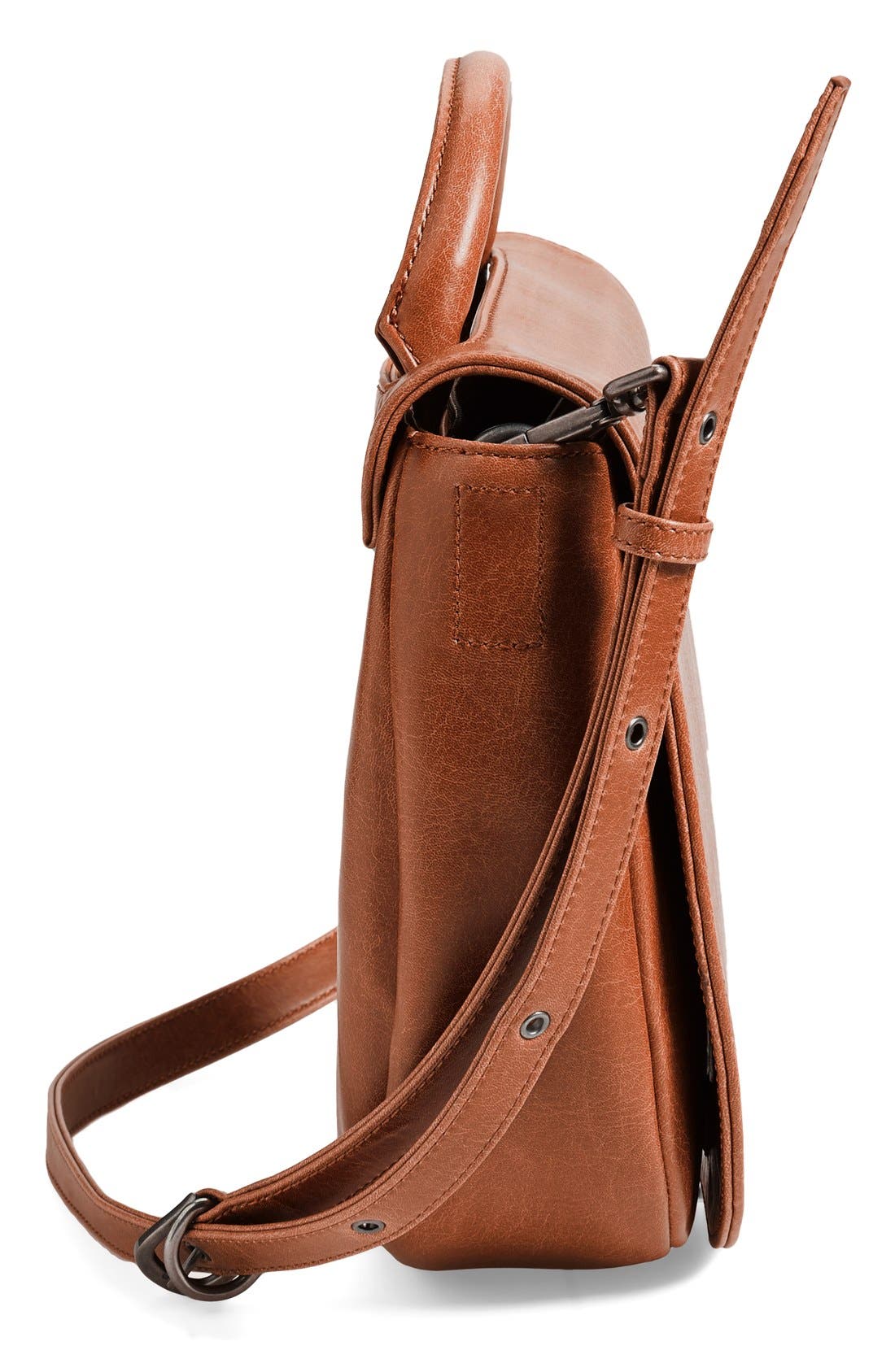 'Parabole' Vegan Leather Crossbody Bag, Alternate, color, CHILI