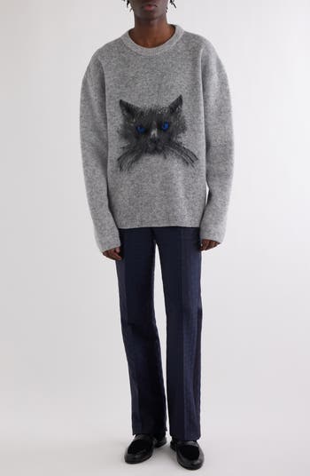 Givenchy Cat Mohair Blend Crewneck Sweater | Nordstrom