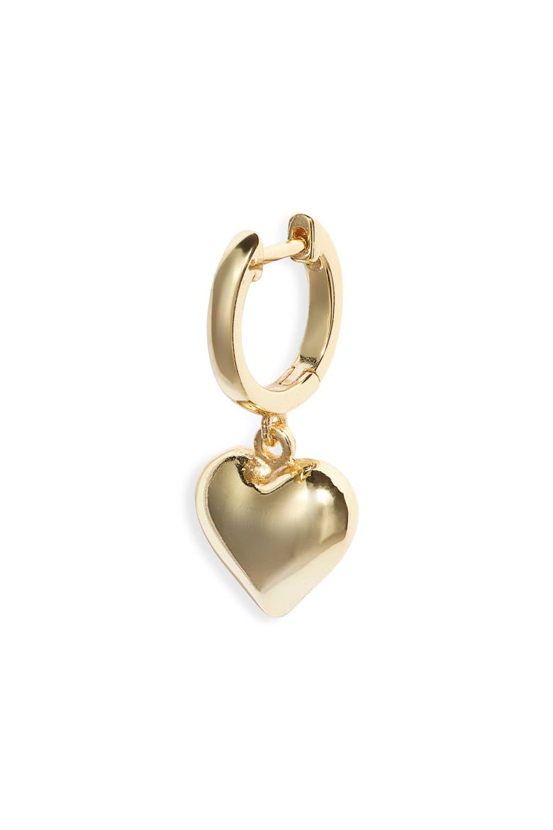 Gemini Sun Puffy Heart Single Drop Earring, Main, color, GOLD
