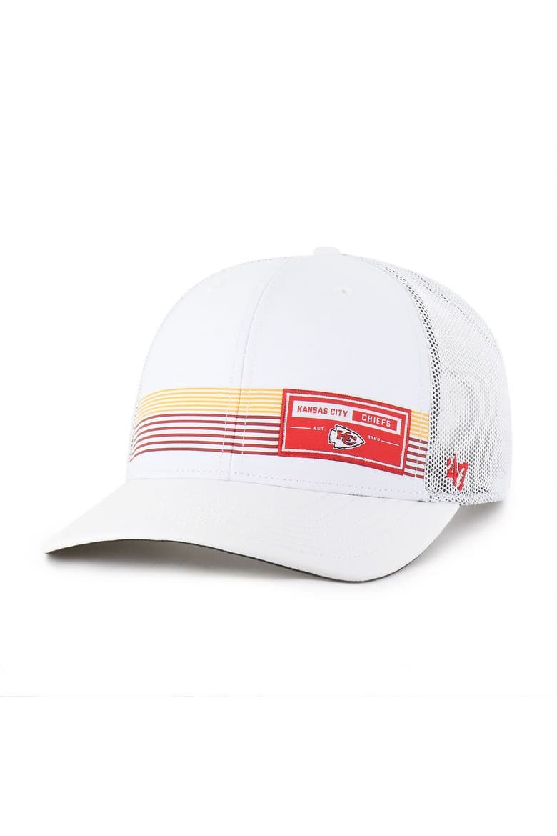 Men's '47 White Kansas City Chiefs Rangefinder Trucker Adjustable Hat, Main, color, White