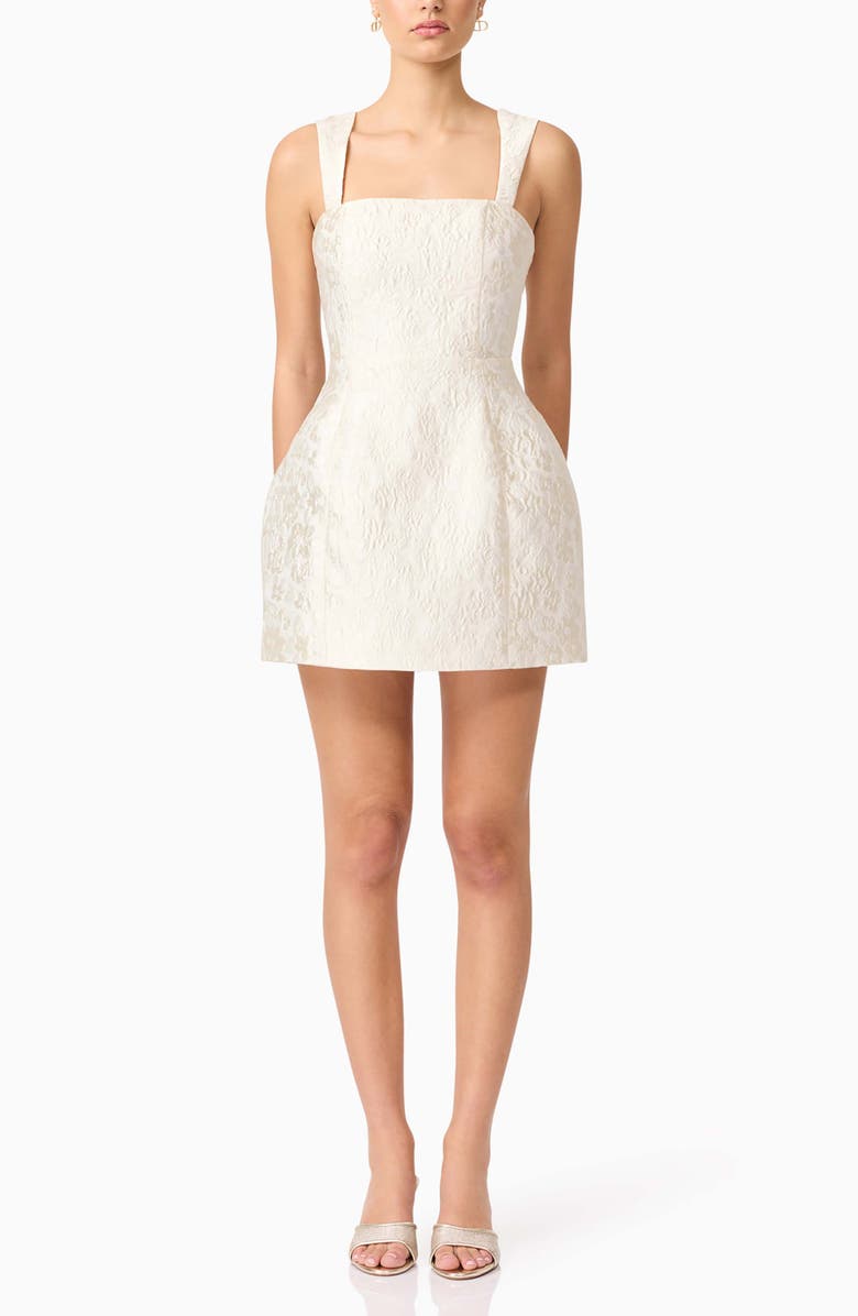 Elliatt Galadirel Jacquard Sleeveless Minidress, Main, color, Ivory