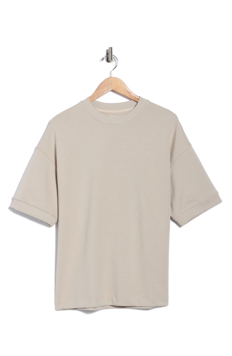 DENIM AND FLOWER Crewneck T-Shirt, Alternate, color, Sand