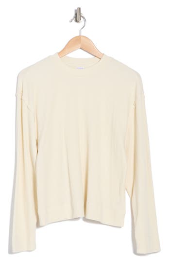 Melrose And Market Cozy Waffle Sweater In Ivory Dove