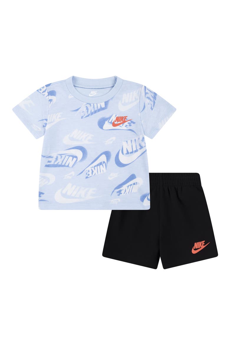 Futura Jersey Graphic T-Shirt & French Terry Shorts Set, Main, color, BLACK