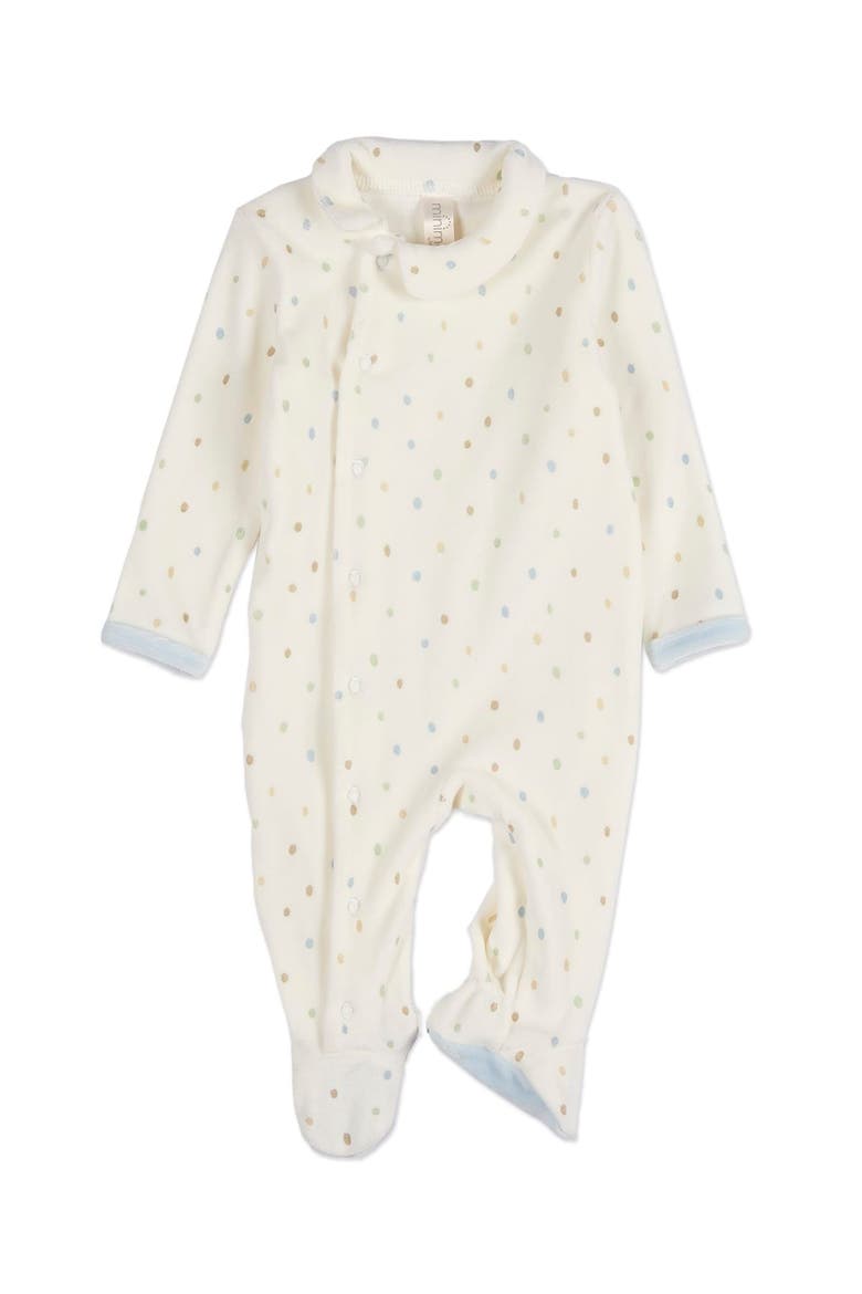 Baby Boys Snap Front Velour Footie, Main, color, Marshmallow