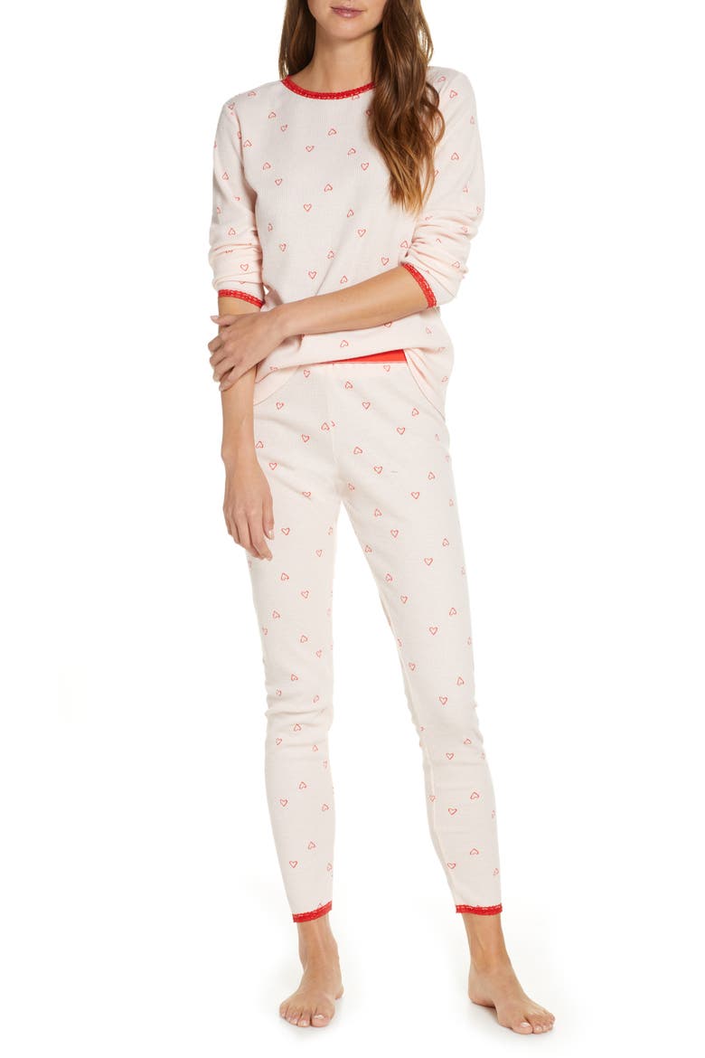Thermal Pajamas, Main, color, PINK VEIL ROSE HEART AMOUR