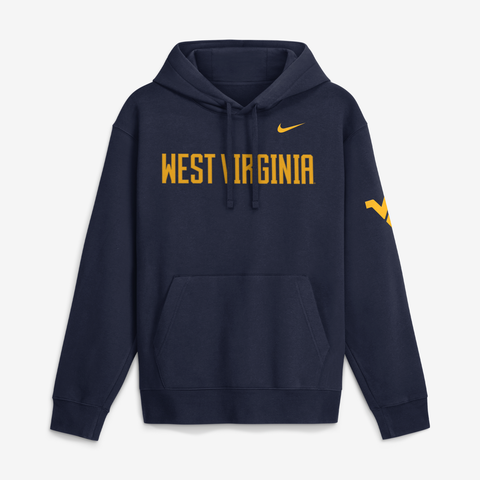 Men's Nike  Navy West Virginia Mountaineers 2026 Sideline Club Fleece Hoodie