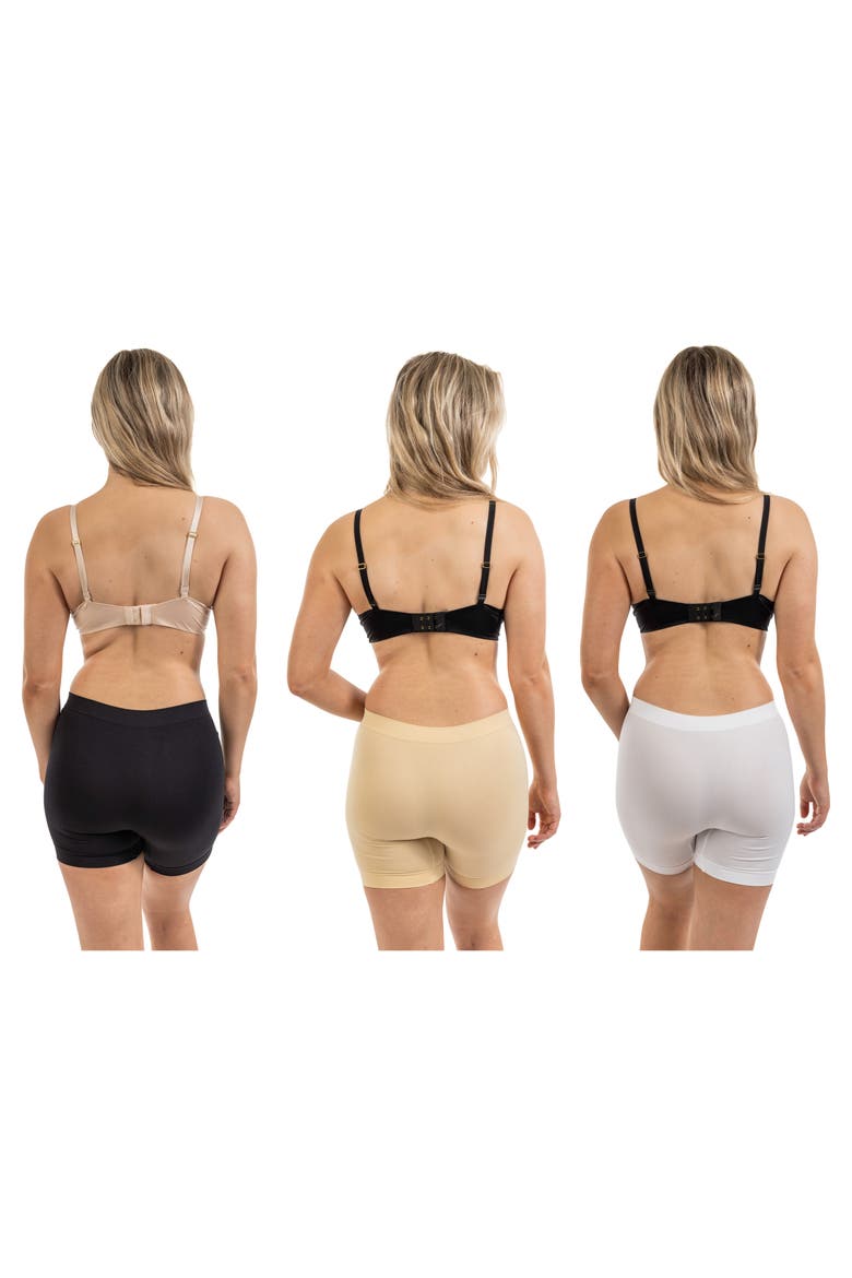 3-Pack Seamless Slip Shorts, Alternate, color, BLACK/ WHITE/ NUDE
