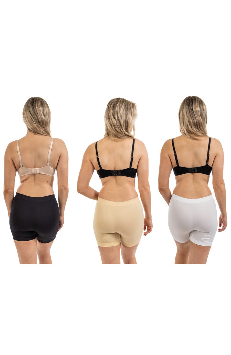 BODY BEAUTIFUL 3-Pack Seamless Slip Shorts, Alternate, color, Black/ White/ Nude