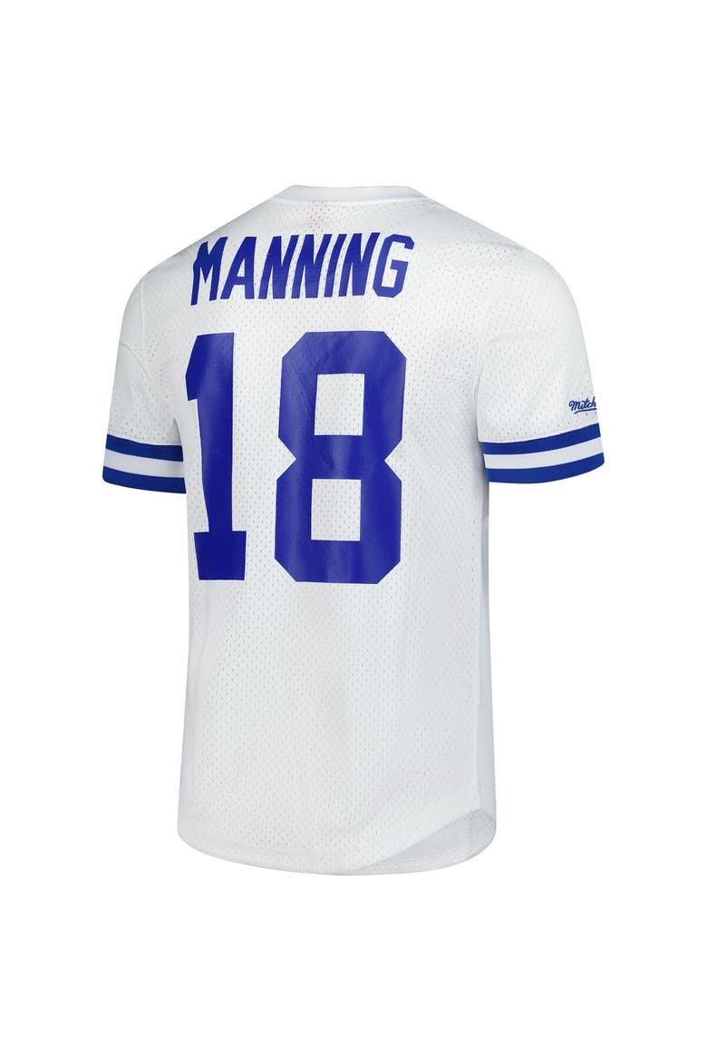 Men's Mitchell & Ness Peyton Manning White Indianapolis Colts Retired Player Name & Number Mesh Top, Alternate, color, White