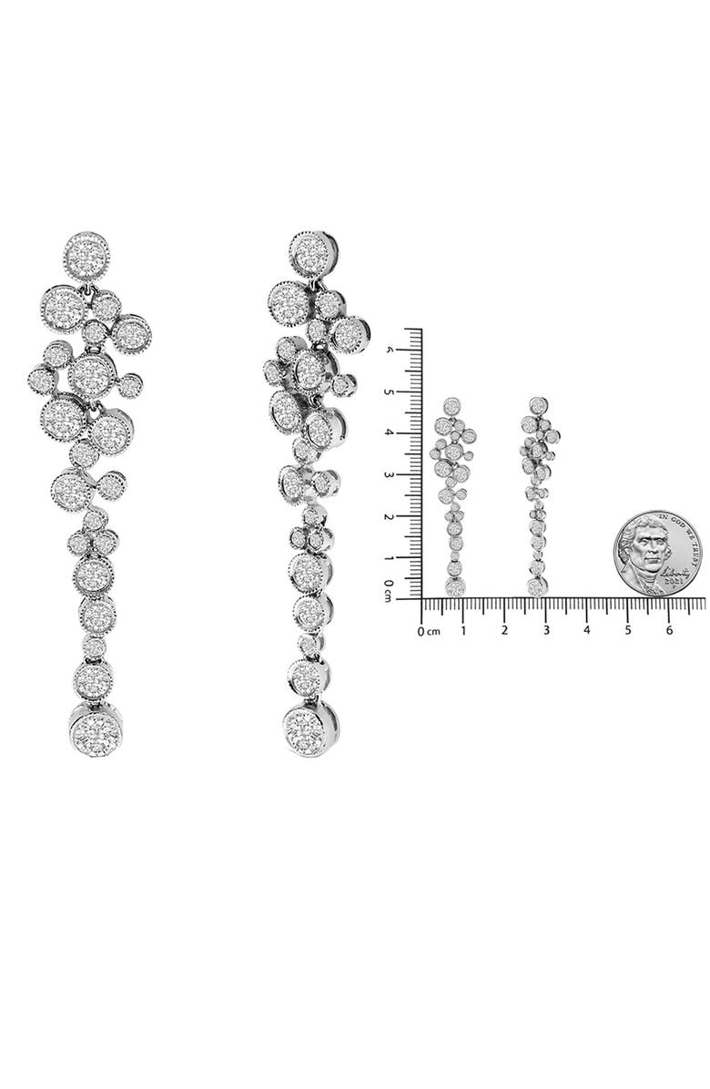 Haus of Brilliance 18K White Gold 3.15 Cttw Round Diamond Waterfall Drop Dangle Stud Earrings, Alternate, color, White