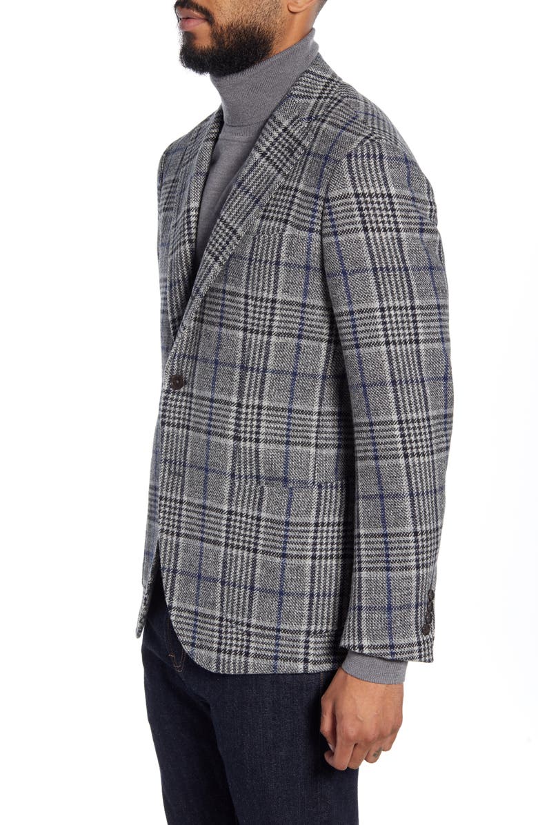 Ring Jacket Trim Fit Plaid Wool Sport Coat, Alternate, color, 