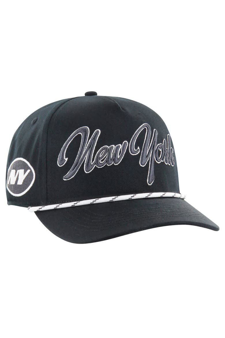 Men's '47 Black New York Jets Overhand Speckle Hitch Adjustable Hat, Main, color, Black