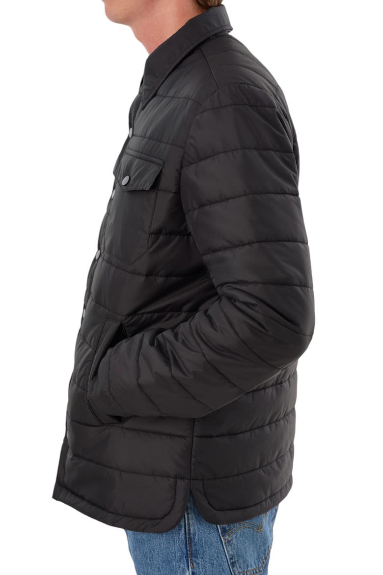 Quilted Trucker Jacket, Alternate, color, BLACK