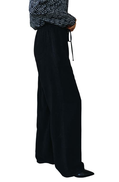 Bella Dahl Kylie Drawstring Wide Leg Pants In Black
