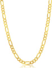 SIMONA Gold Plated Sterling Silver Glat Figaro Chain Necklace