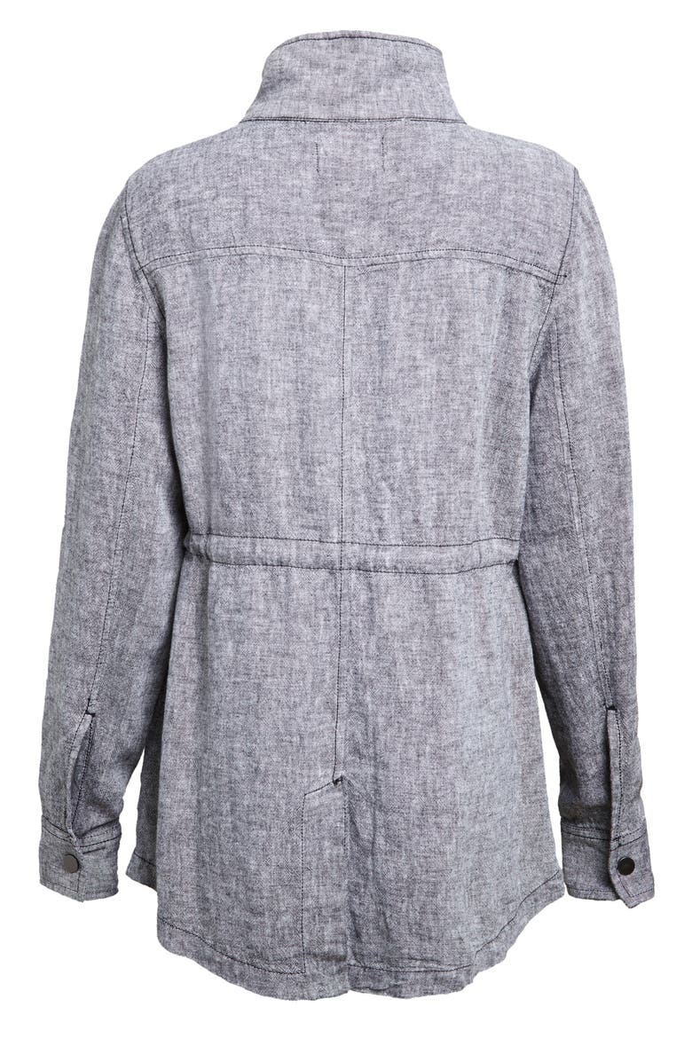 Linen Blend Utility Jacket, Alternate, color, BLACK CROSSDYE