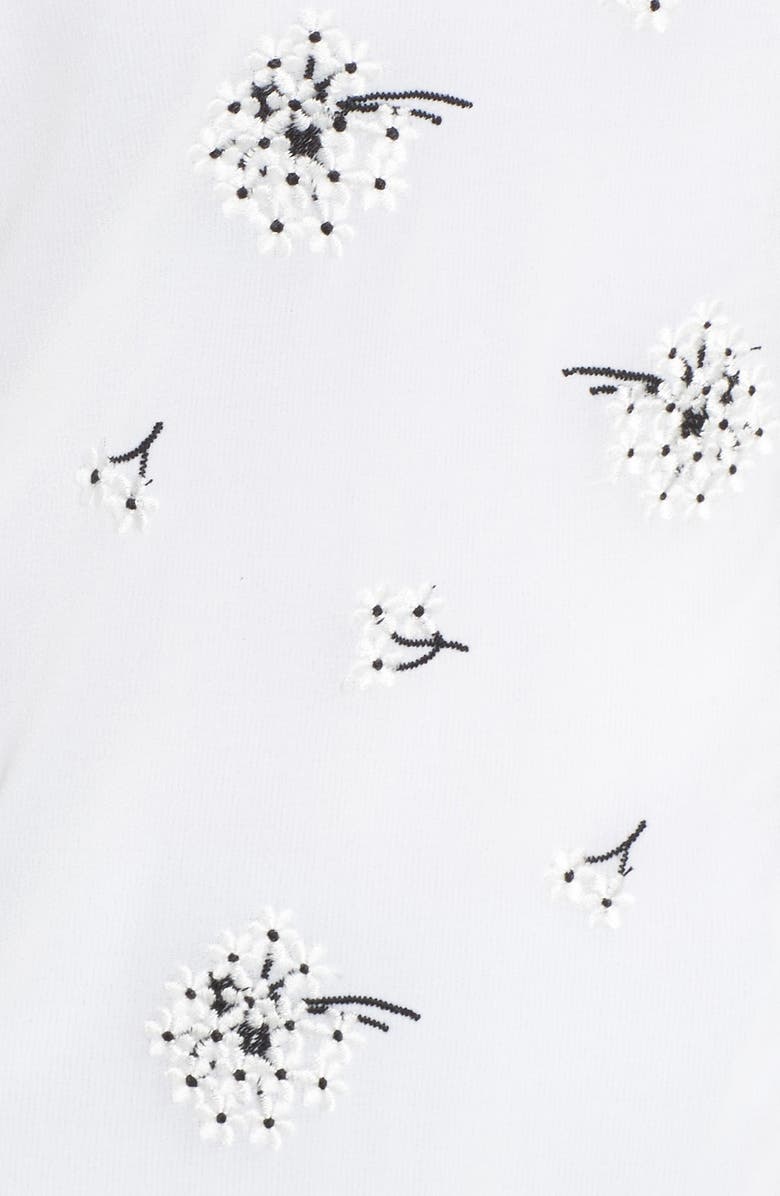ELVI The Dandelion Conversational Embroidered Blouse, Alternate, color, White