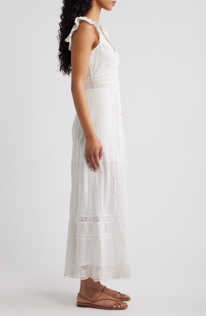 LoveShackFancy Kailette Sleeveless Maxi Dress, Alternate, color, Optic White