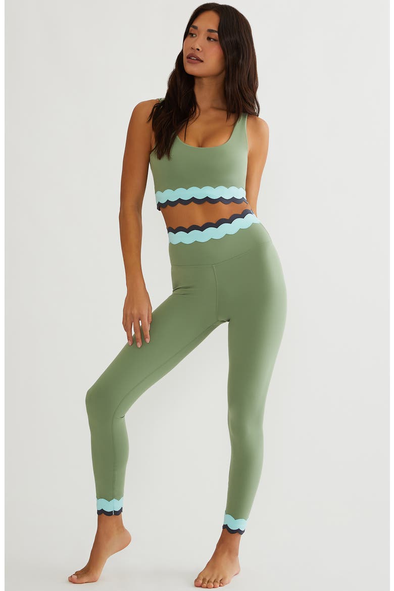 Stacy Scalloped High Waist 7/8 Leggings, Alternate, color, SAGE MIST