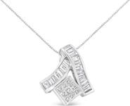 Haus of Brilliance 14K White Gold 1 7/8 cttw Mixed Geometry Diamond Pendant Necklace