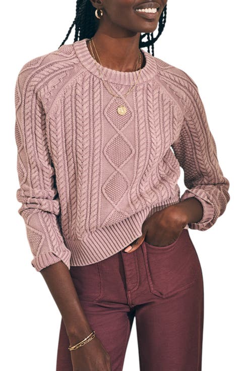 Sunwash Organic Cotton Cable Crewneck Sweater