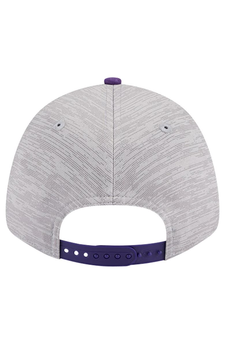 New Era Men's New Era Heather Gray/Purple Los Angeles Lakers Active Digi-Tech Two-Tone 9FORTY Adjustable Hat, Alternate, color, Heather Gray