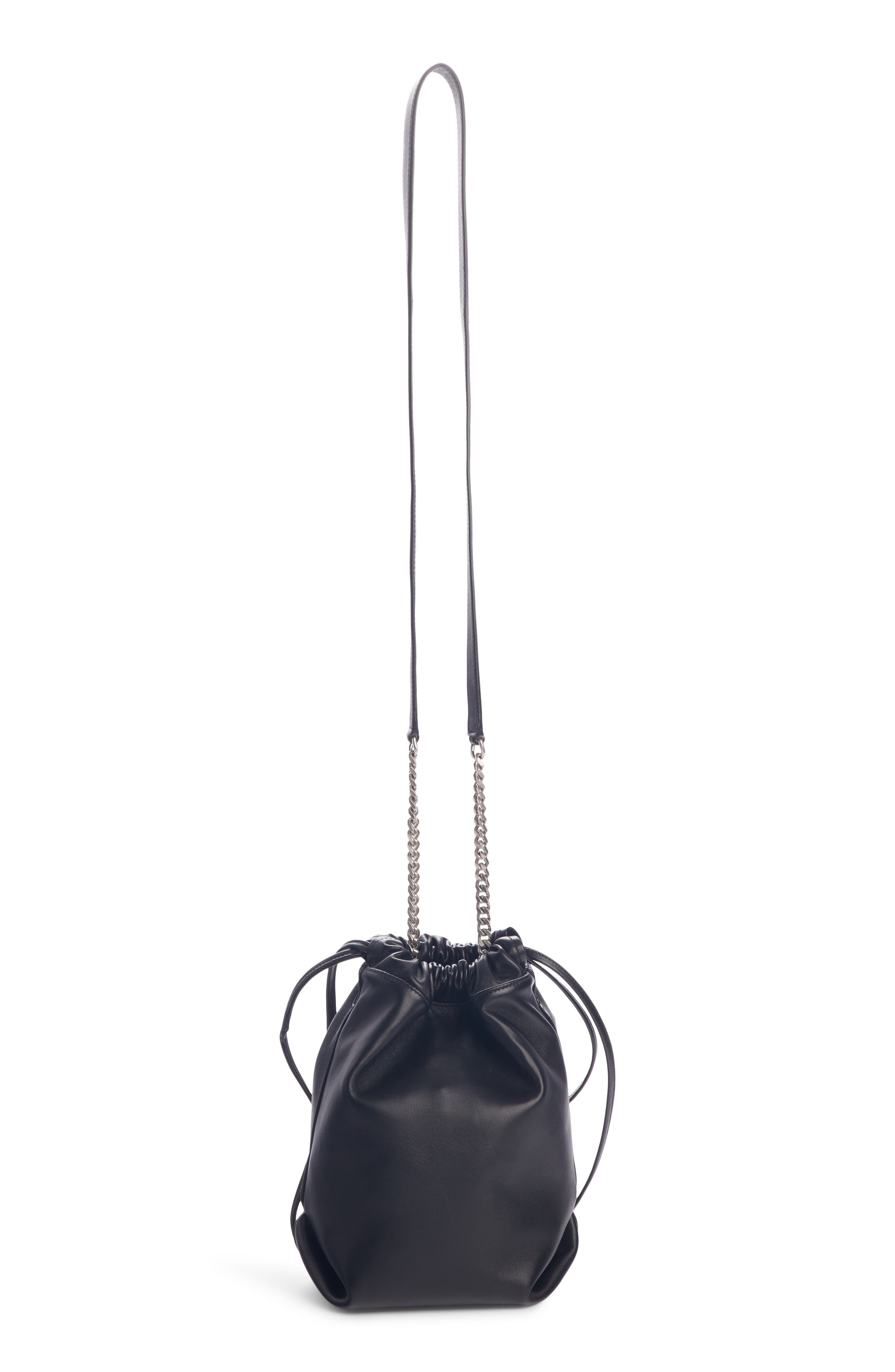 Saint Laurent Small Teddy Leather Bucket Bag, Alternate, color, 