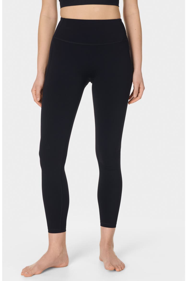 Ribbed Pocket Leggings, Main, color, BLACK