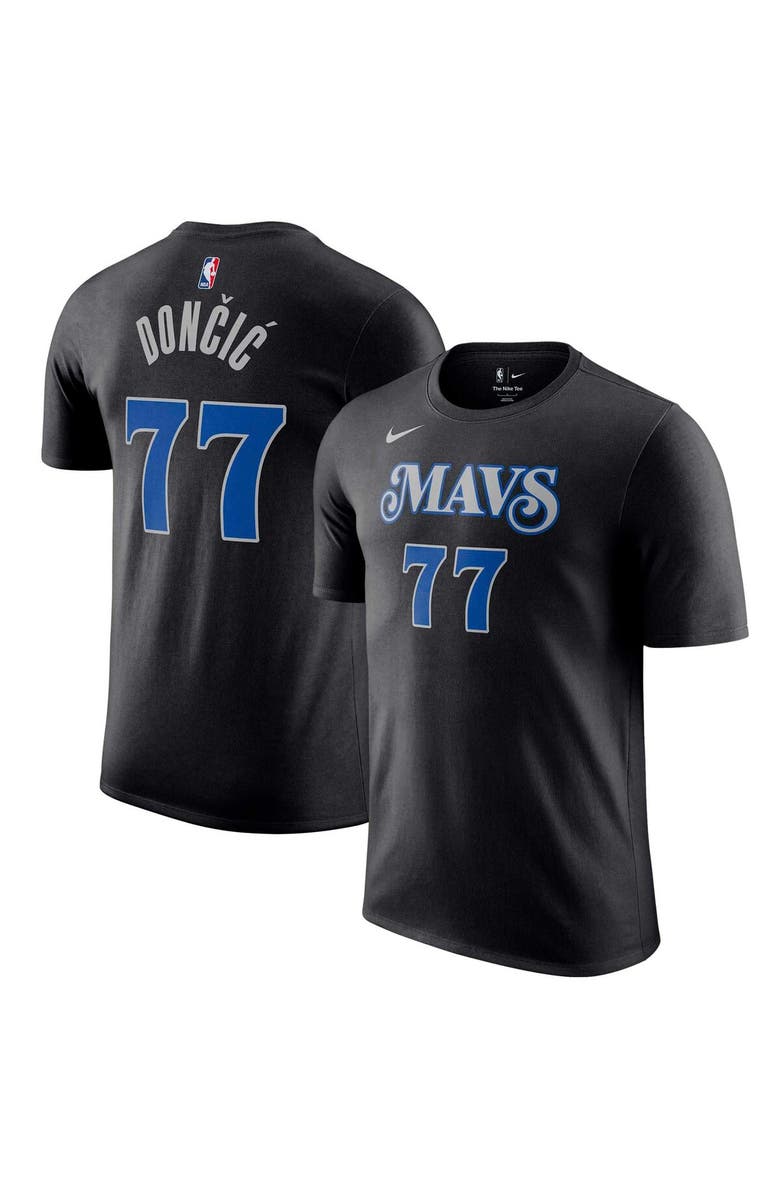 Nike Men's Nike Luka Dončić Black Dallas Mavericks 2023/24 City Edition Name & Number T-Shirt, Alternate, color,