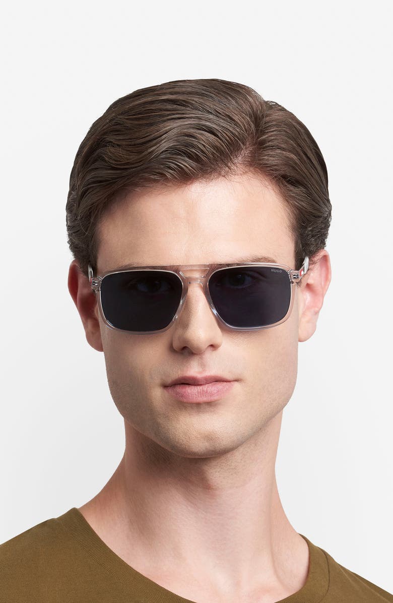 BOSS 58mm Navigator Sunglasses, Alternate, color, Grey/ Blue