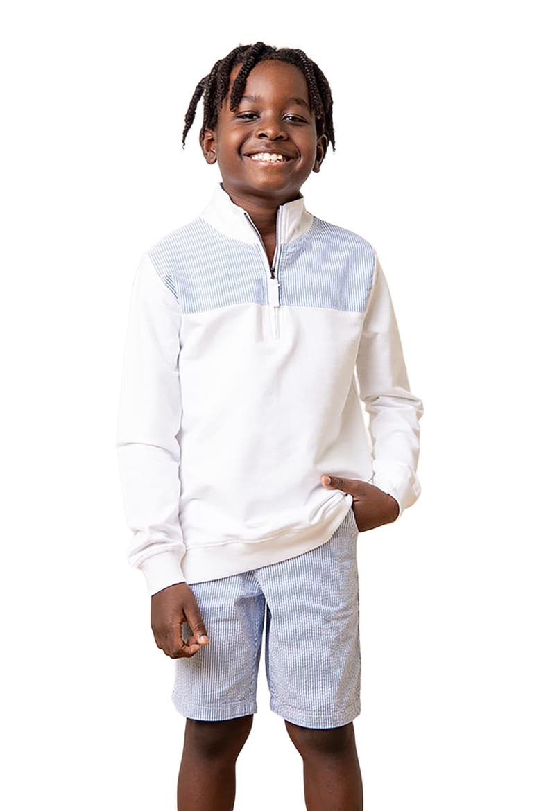 Boys' Organic Cotton Seersucker Short, Kids, Alternate, color, Blue Seersucker