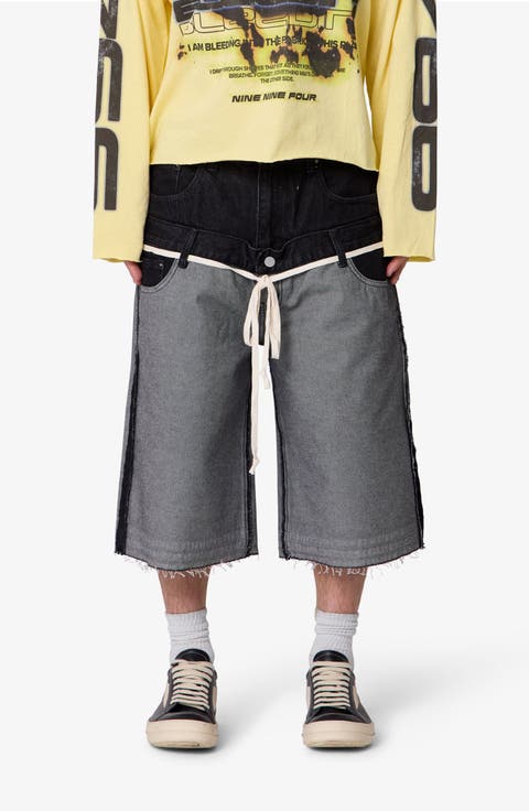 Ultra Baggy Inside Out Denim Shorts