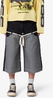 mnml Ultra Baggy Inside Out Denim Shorts