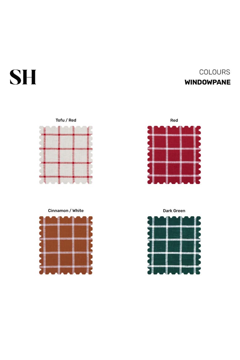 Linen Dinner Napkins Set of 4, 20 x 20" - Windowpane, Alternate, color, Dark Green