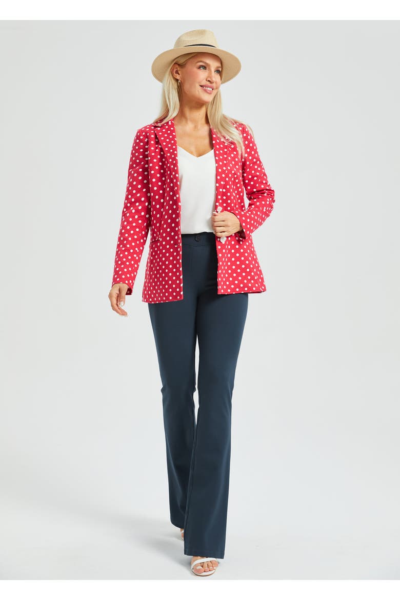 Classic Blazer Stretch Ponte, Alternate, color, Red White Dot